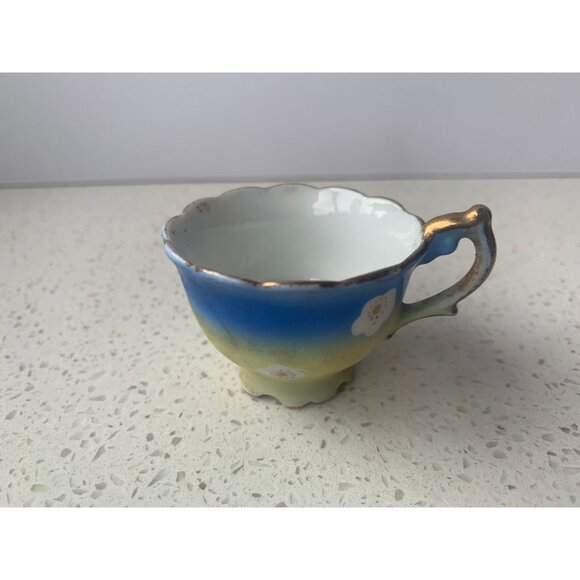 Child’s Play Toy Teacup Midcentury Blue Yellow Japan Porcelain - Picture 7 of 7